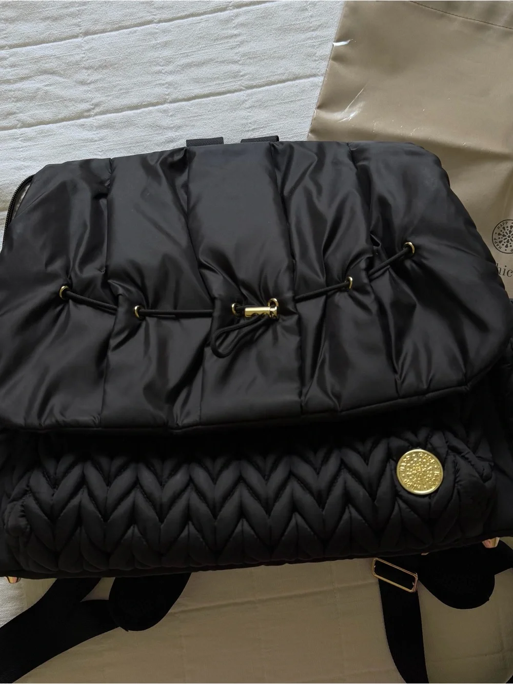Happ Levy Black Quilted Backpack Diaper Bag - Picture 3 of 7